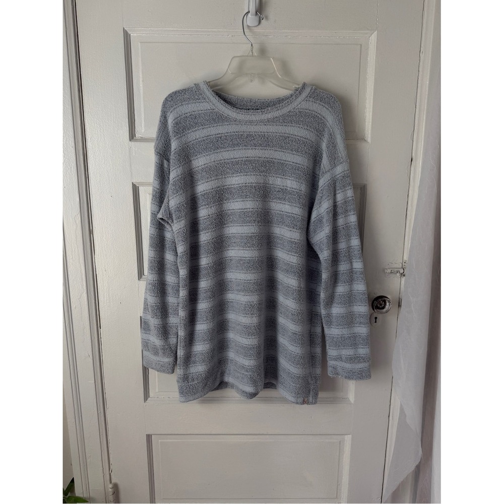Vineyard Crew Textured Striped Crewneck Sweater Light Blue Gray Cotton Blend XL - Picture 5 of 11